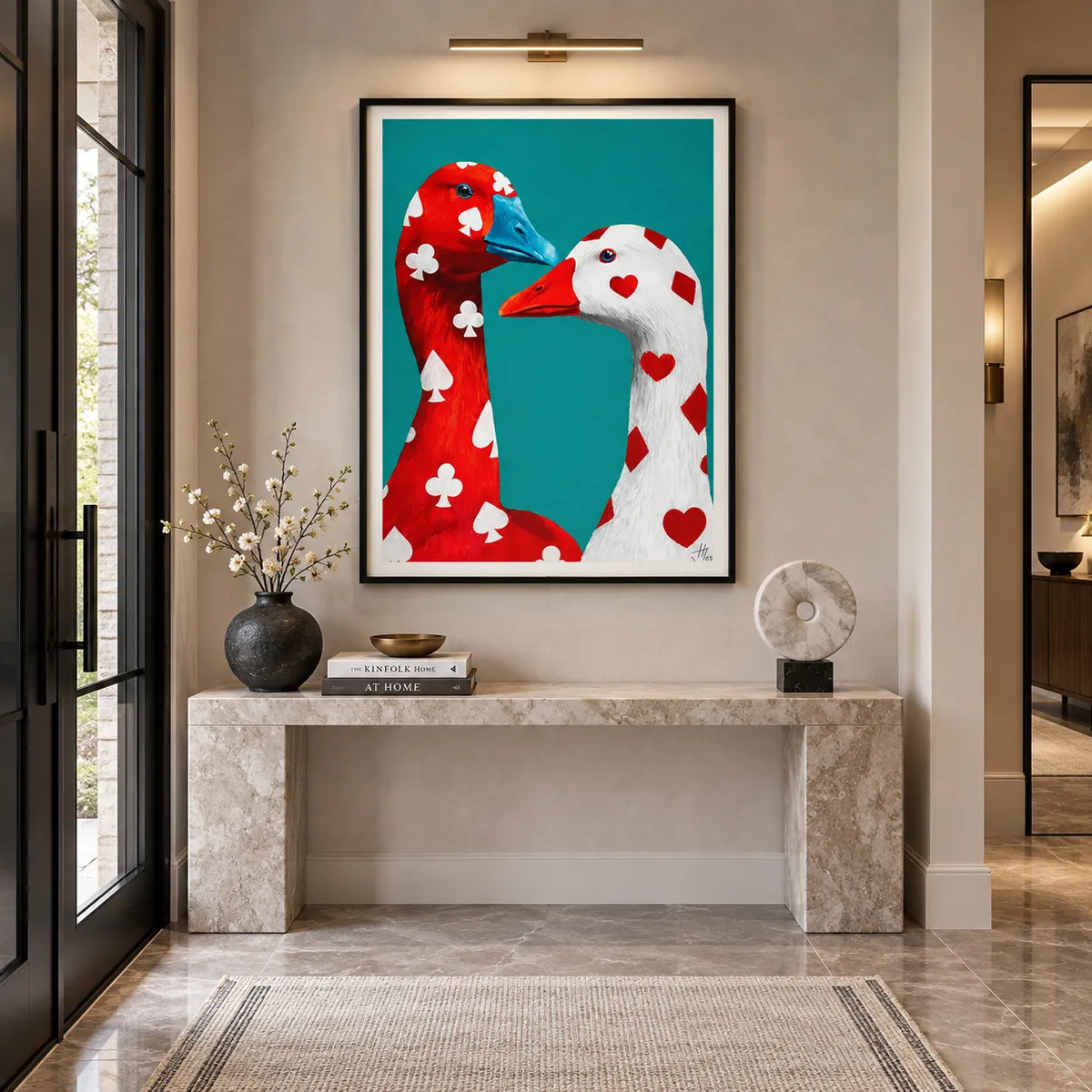 Playing Card Geese Face Off Wall Art 4