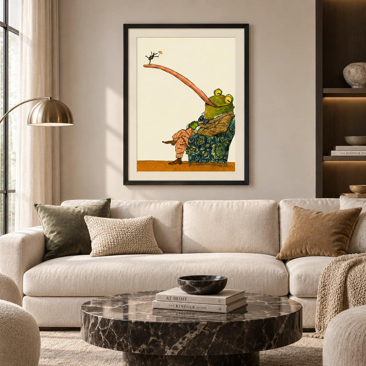 Frog Reaching for a Tiny Flower Wall Art 2