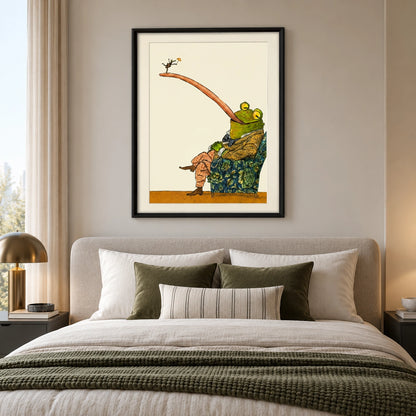 Frog Reaching for a Tiny Flower Wall Art 3