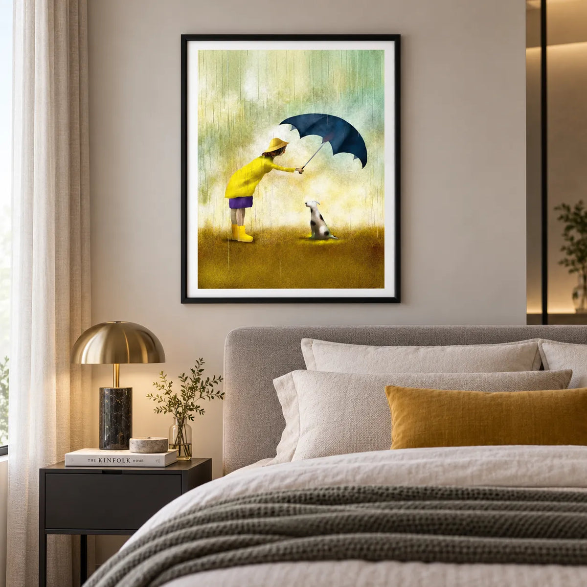 Rainy Day Walk with Little Dog Wall Art 3