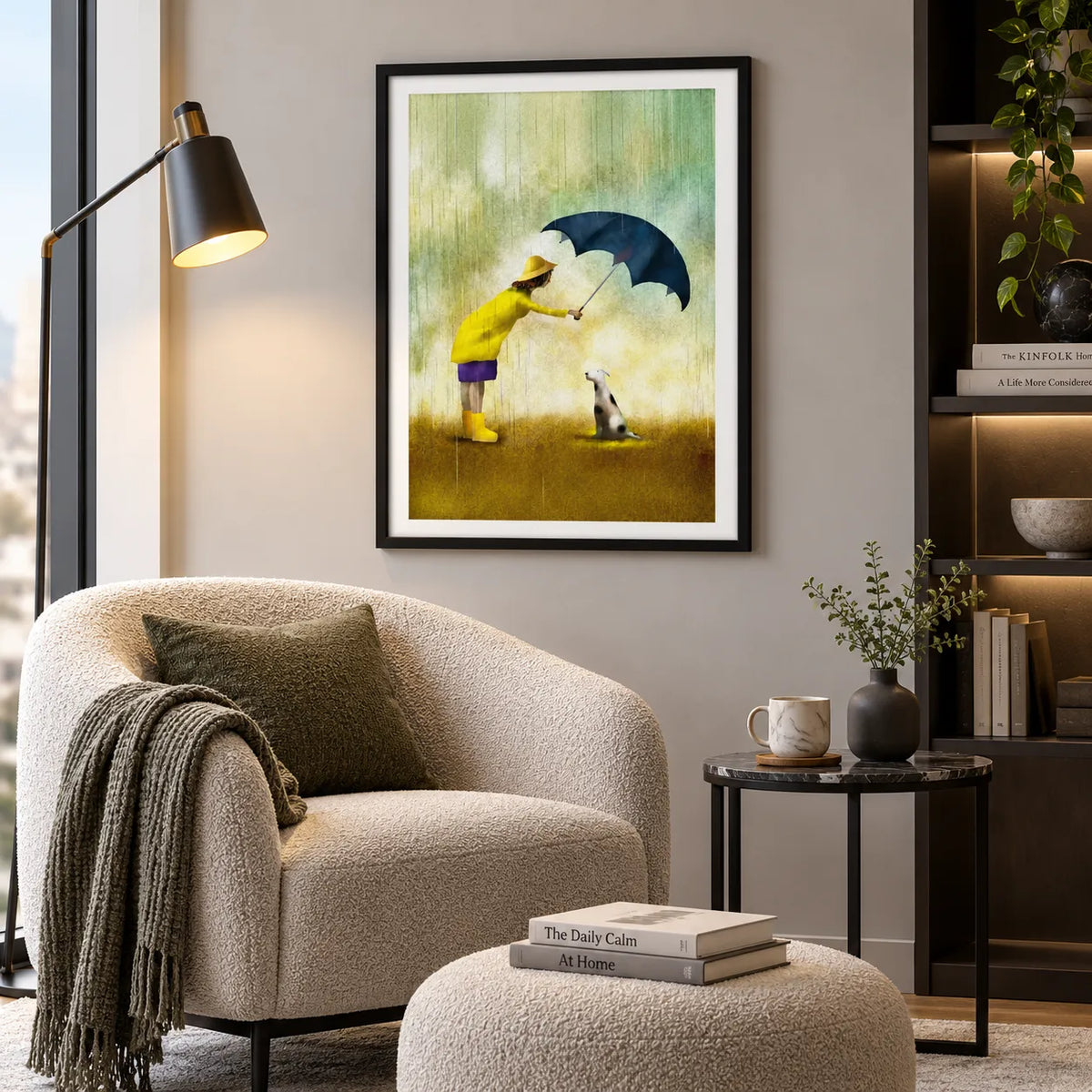 Rainy Day Walk with Little Dog Wall Art 4