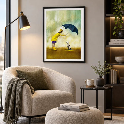 Rainy Day Walk with Little Dog Wall Art 4