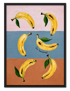 Floating Bananas Colorful Kitchen Wall Art