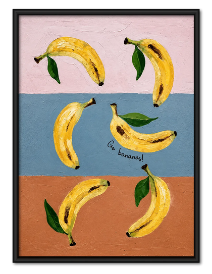 Floating Bananas Colorful Kitchen Wall Art