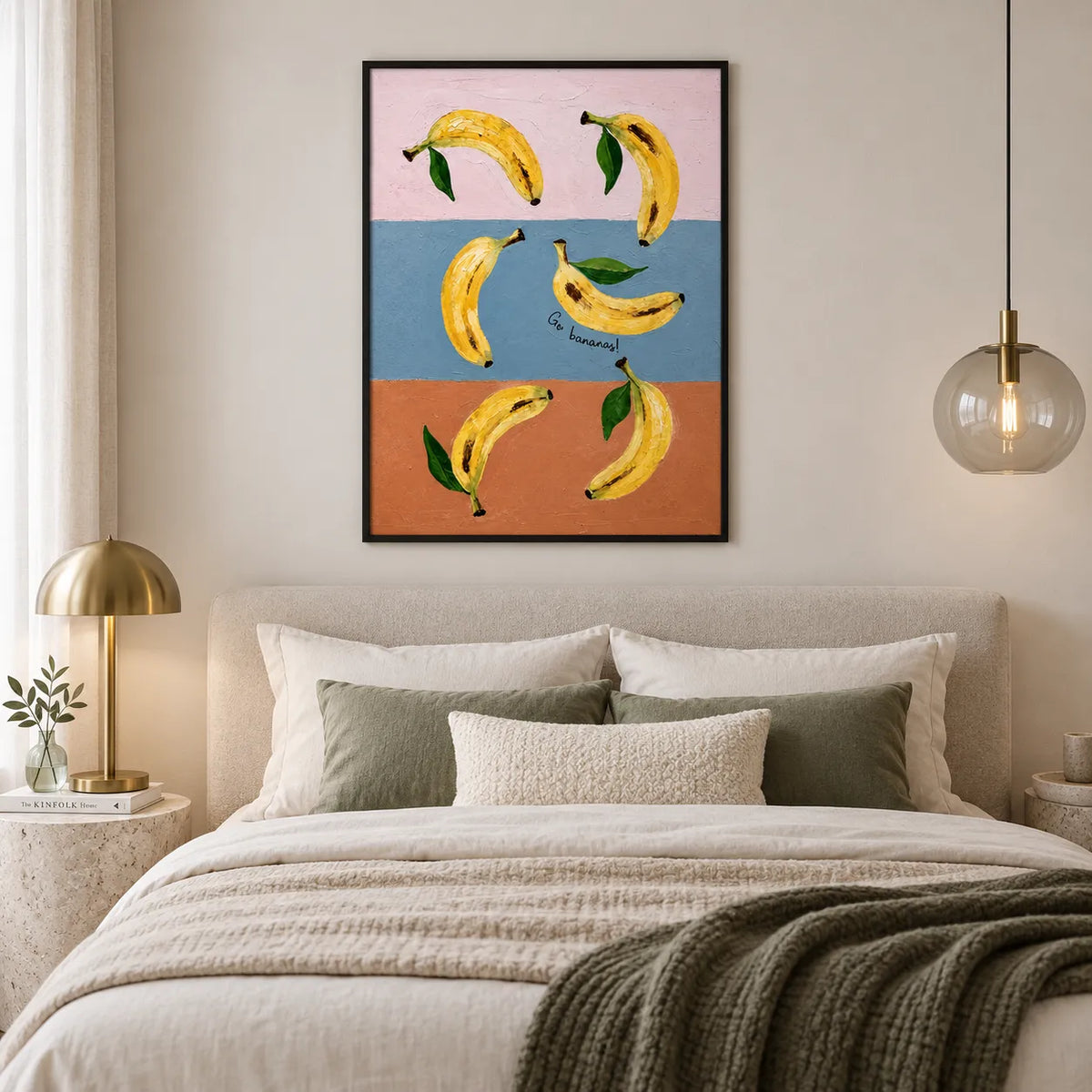 Floating Bananas Colorful Kitchen Wall Art 3