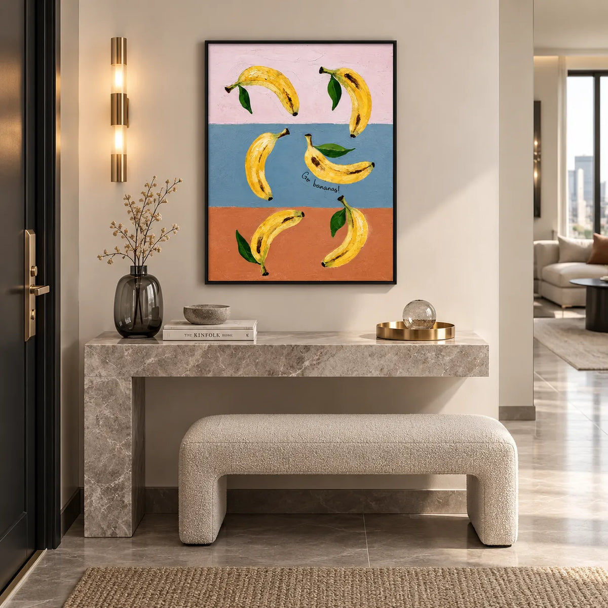 Floating Bananas Colorful Kitchen Wall Art 4