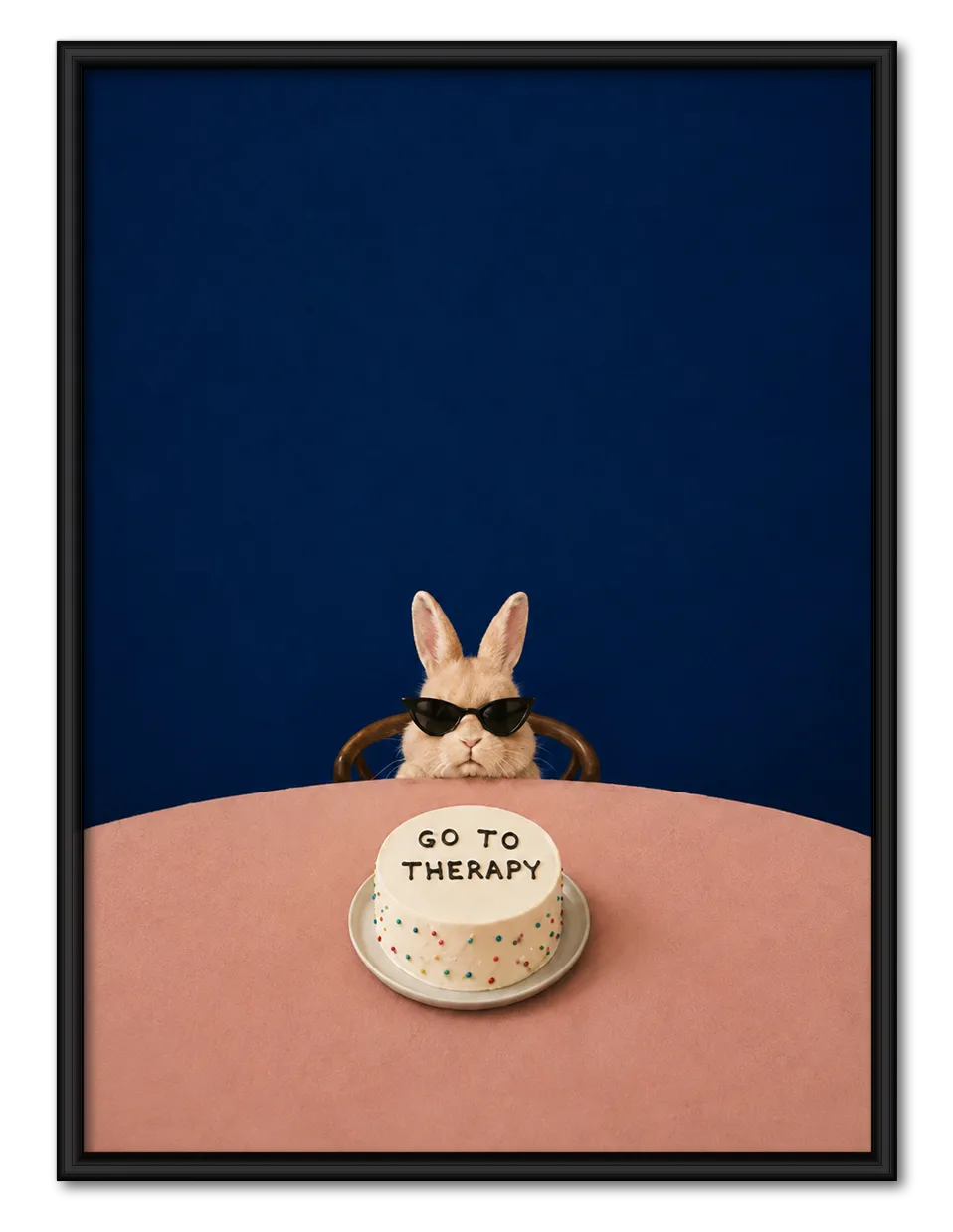 Cool Bunny Therapy Cake Wall Art 1