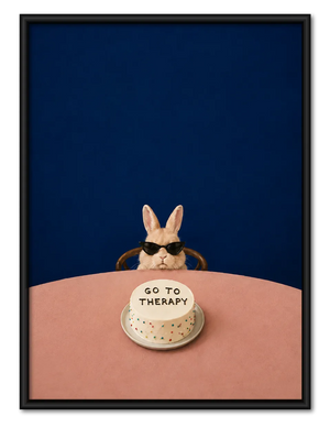 Cool Bunny Therapy Cake Wall Art