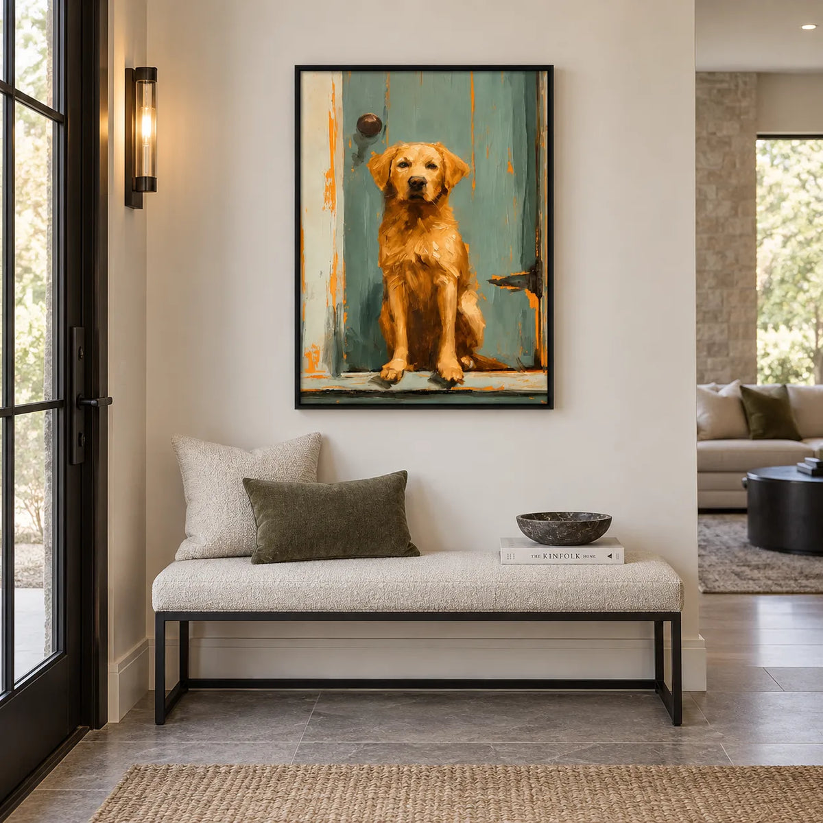 Golden Retriever Waiting by the Door Wall Art 2