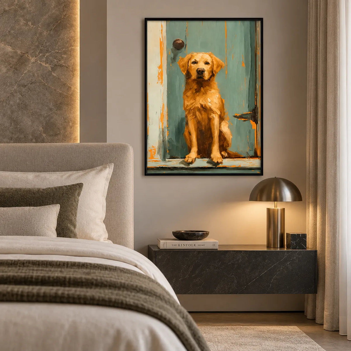 Golden Retriever Waiting by the Door Wall Art 3