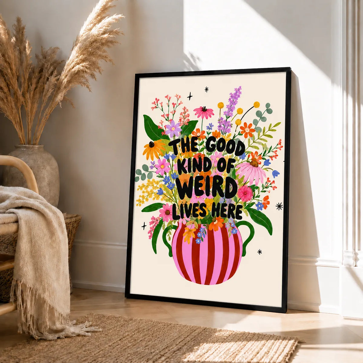 Good Kind of Weird Floral Quote Wall Art 4
