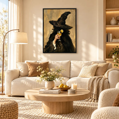 Witch Holding Cocktail Dark Fantasy Wall Art 2