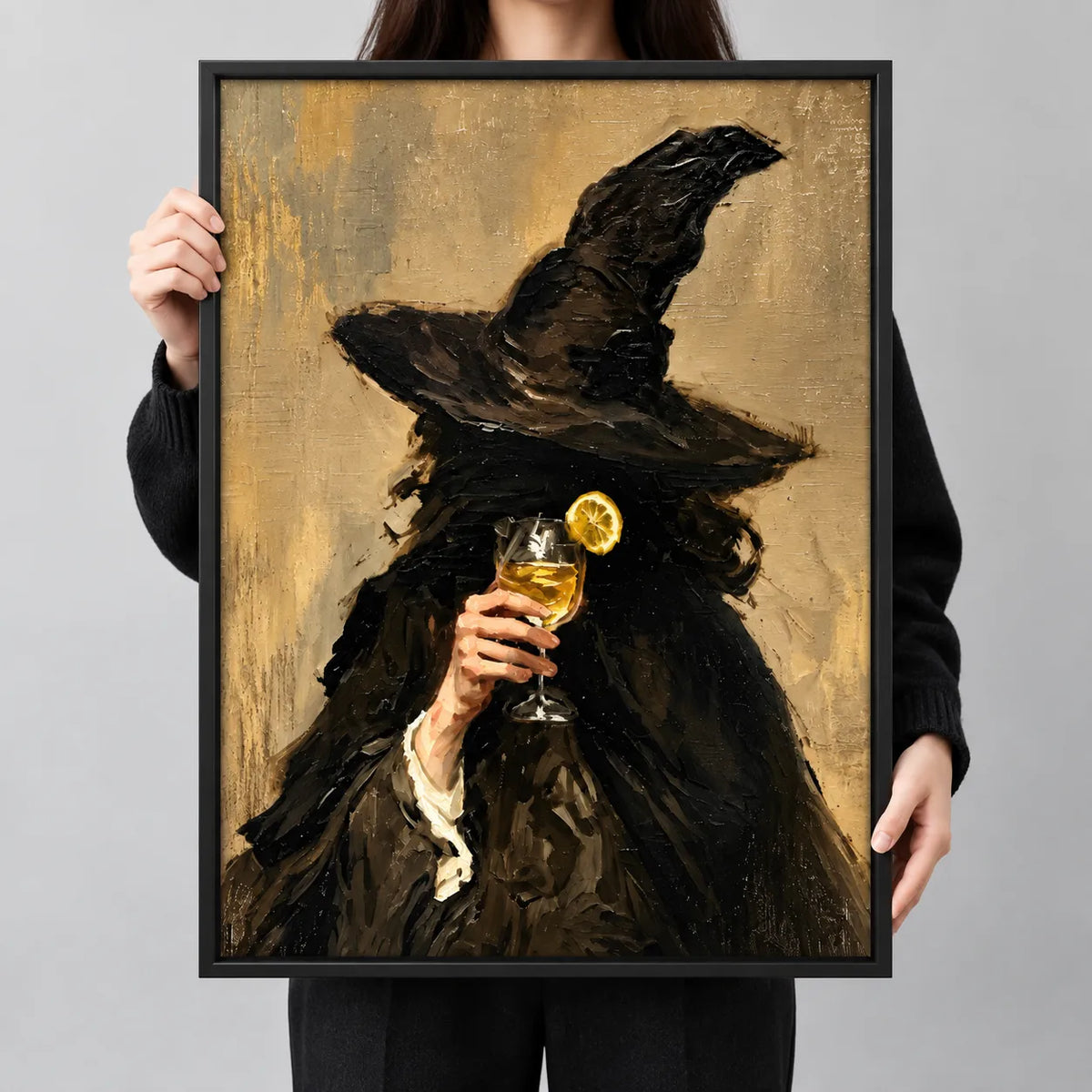 Witch Holding Cocktail Dark Fantasy Wall Art 3