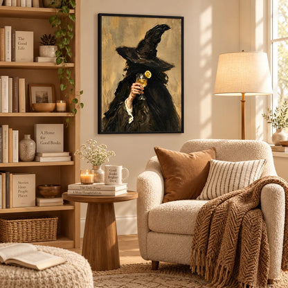 Witch Holding Cocktail Dark Fantasy Wall Art 5