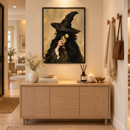 Witch Holding Cocktail Dark Fantasy Wall Art 6