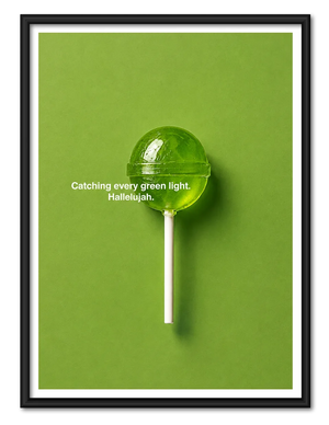 Catching Every Green Light Lollipop Wall Art