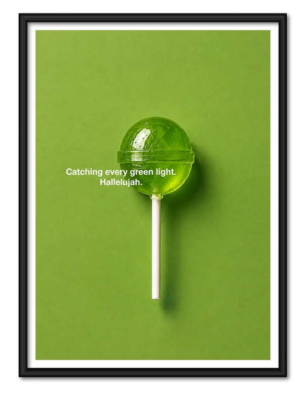 Catching Every Green Light Lollipop Wall Art