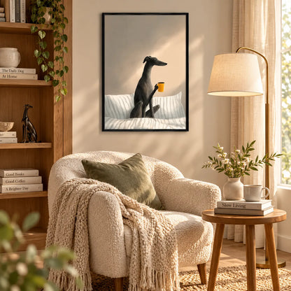 Greyhound Morning Coffee Bedtime Wall Art 2