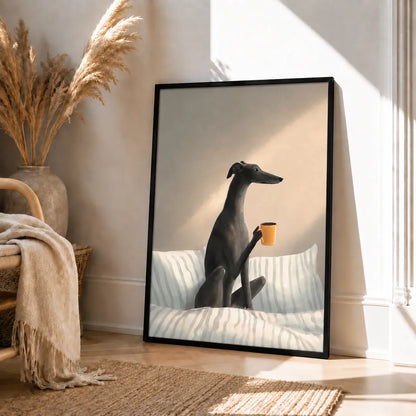Greyhound Morning Coffee Bedtime Wall Art 4