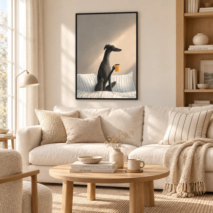 Greyhound Morning Coffee Bedtime Wall Art 5