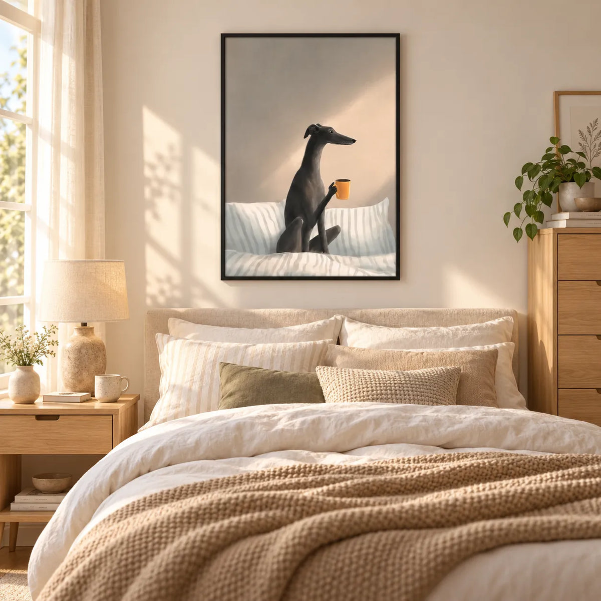 Greyhound Morning Coffee Bedtime Wall Art 6