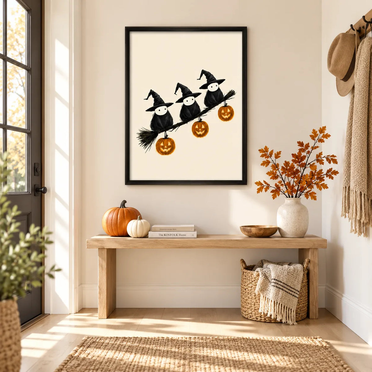 Three Witch Crows Halloween Wall Art 2