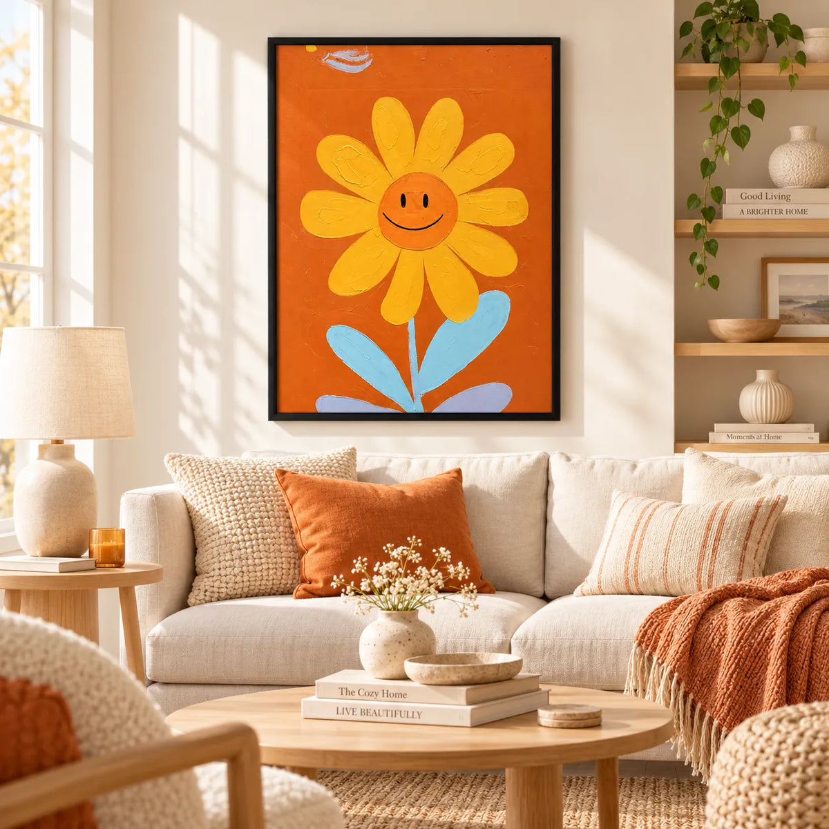 Happy Sunflower Smile Wall Art 2