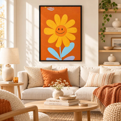 Happy Sunflower Smile Wall Art 2