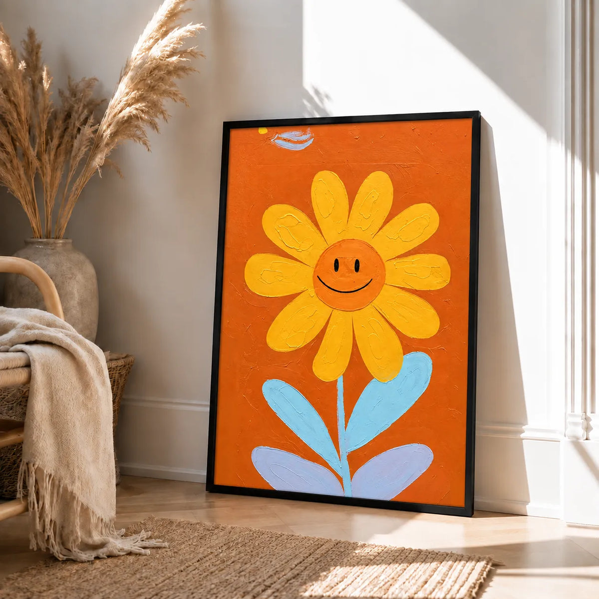 Happy Sunflower Smile Wall Art 4