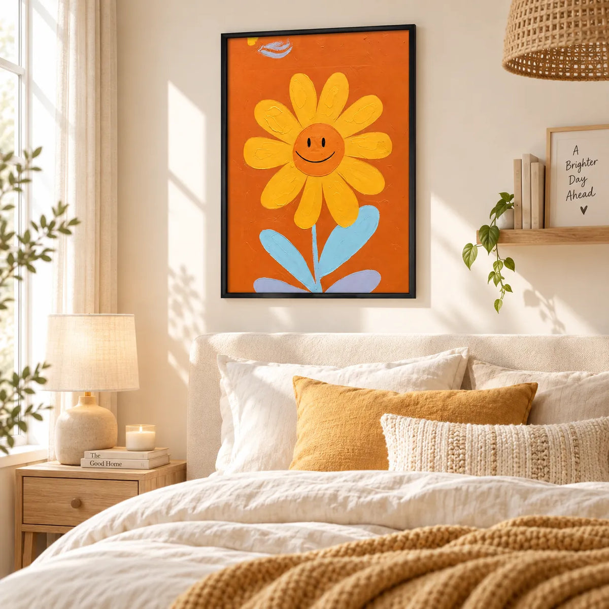 Happy Sunflower Smile Wall Art 5