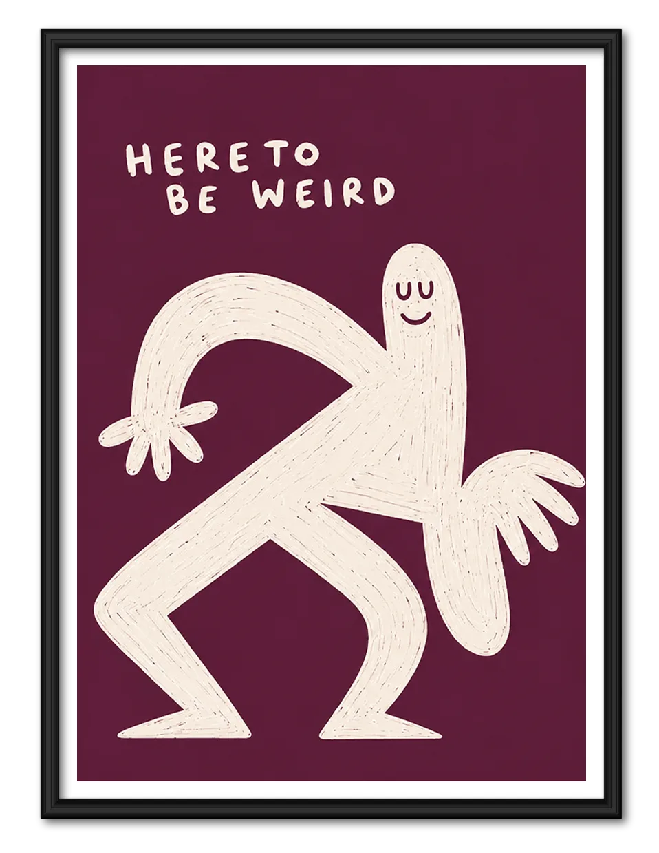 Here To Be Weird Ghost Wall Art 1