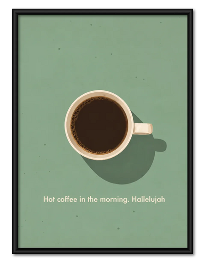 Hot Coffee Morning Quote Wall Art