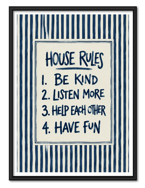 House Rules Family Typography Wall Art