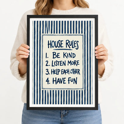 House Rules Family Typography Wall Art 4