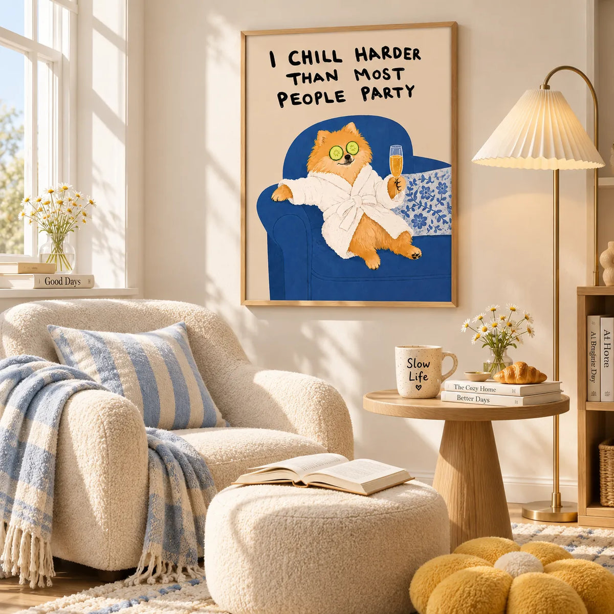 Chill Pomeranian Party Quote Wall Art 2