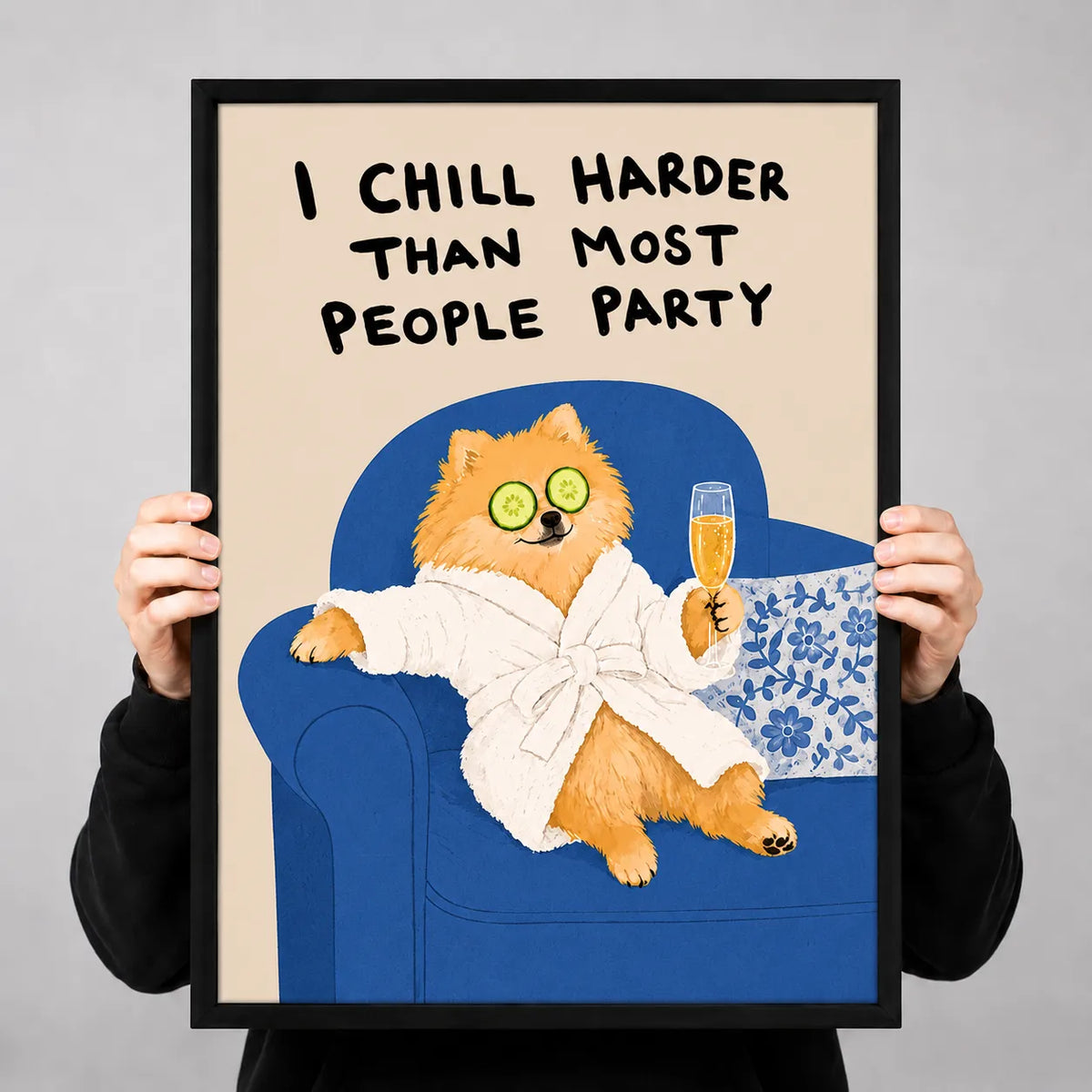 Chill Pomeranian Party Quote Wall Art 3