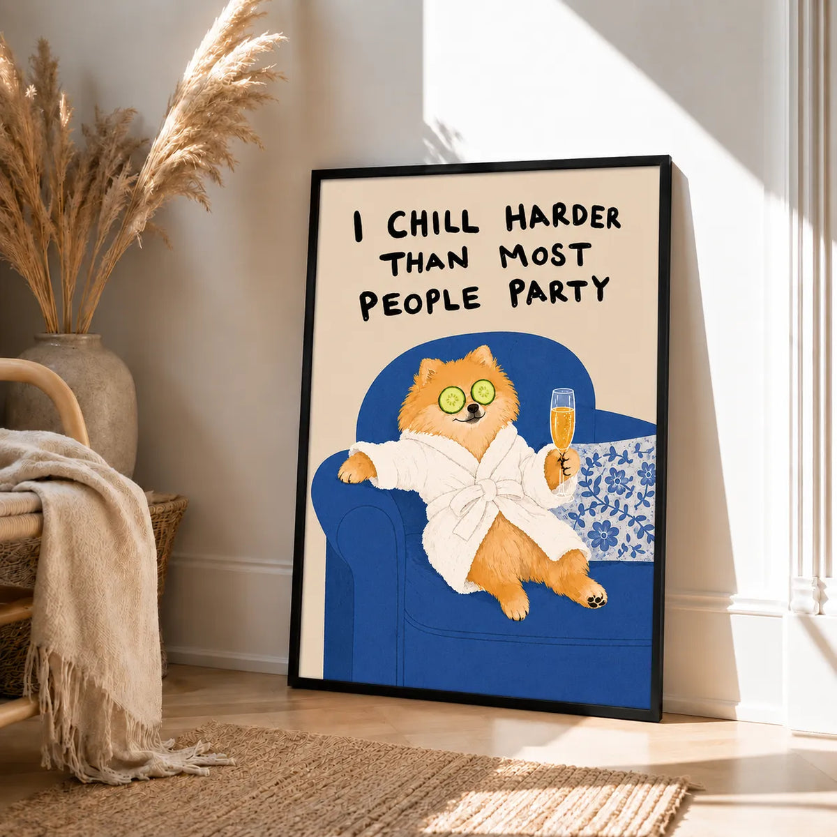 Chill Pomeranian Party Quote Wall Art 4