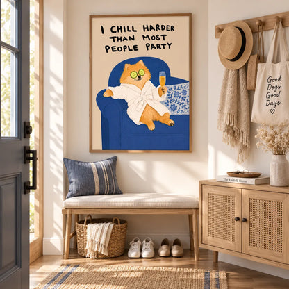 Chill Pomeranian Party Quote Wall Art 5
