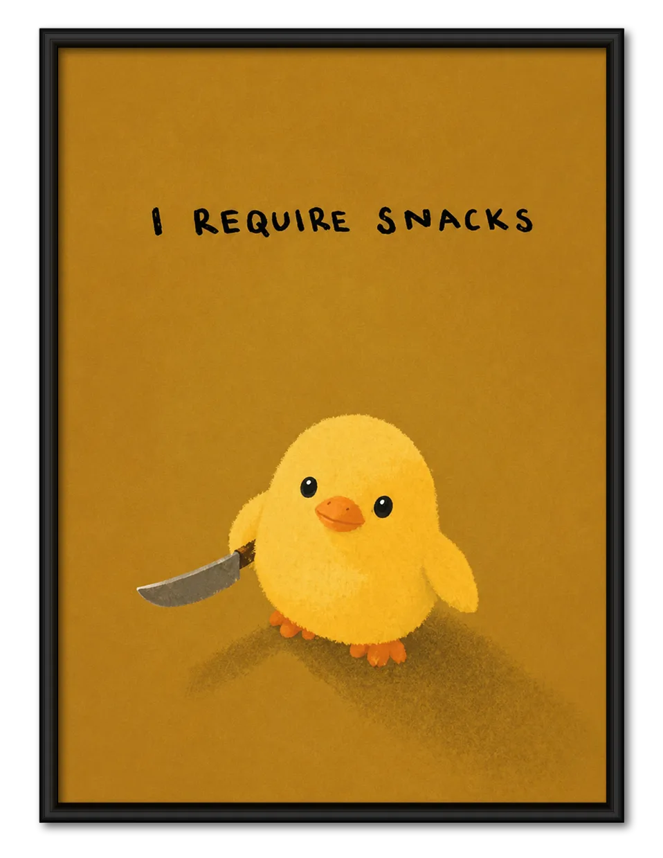 Chick Needs Snacks Funny Quote Wall Art 1