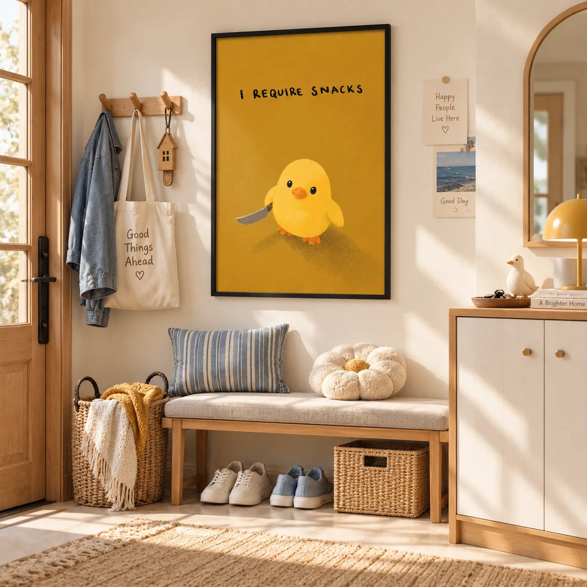 Chick Needs Snacks Funny Quote Wall Art 3