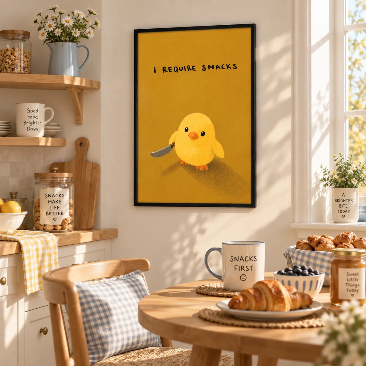 Chick Needs Snacks Funny Quote Wall Art 4