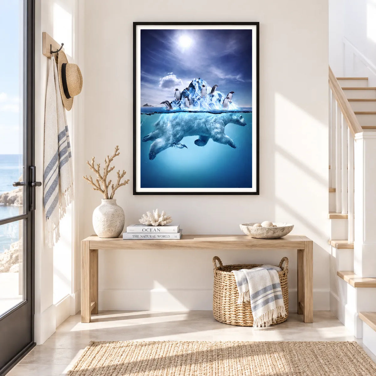 Polar Bear and Penguins Arctic Ocean Wall Art 2