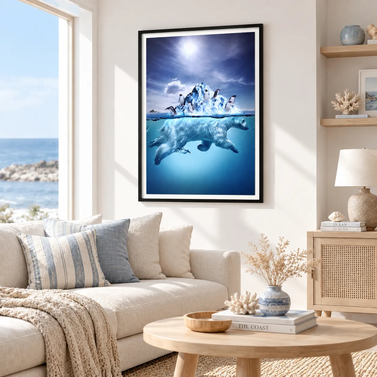 Polar Bear and Penguins Arctic Ocean Wall Art 4