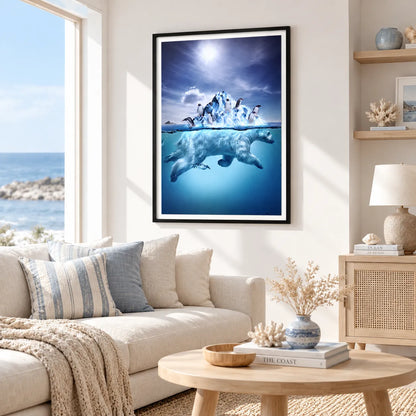 Polar Bear and Penguins Arctic Ocean Wall Art 4