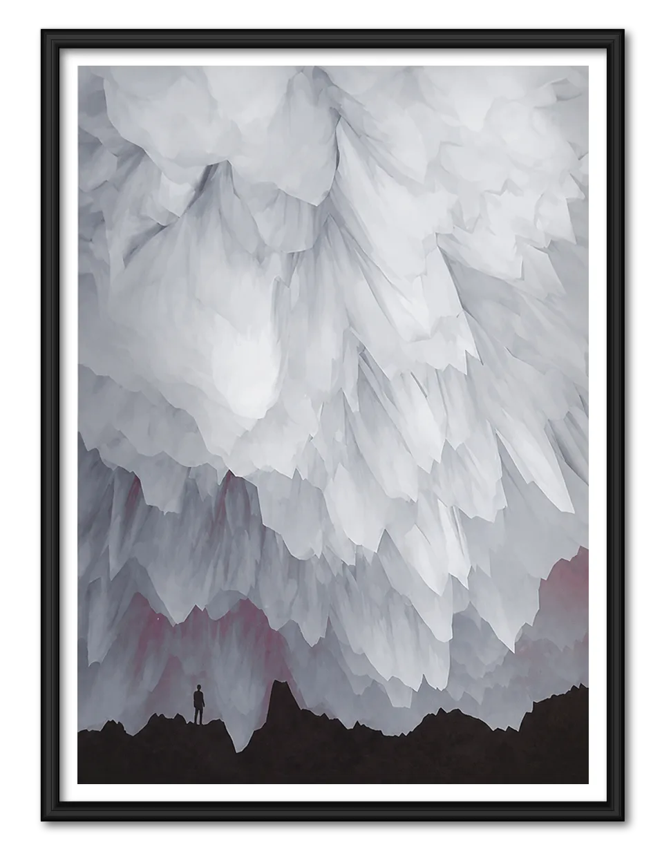 Standing Alone Beneath The Ice Mountain Wall Art 1