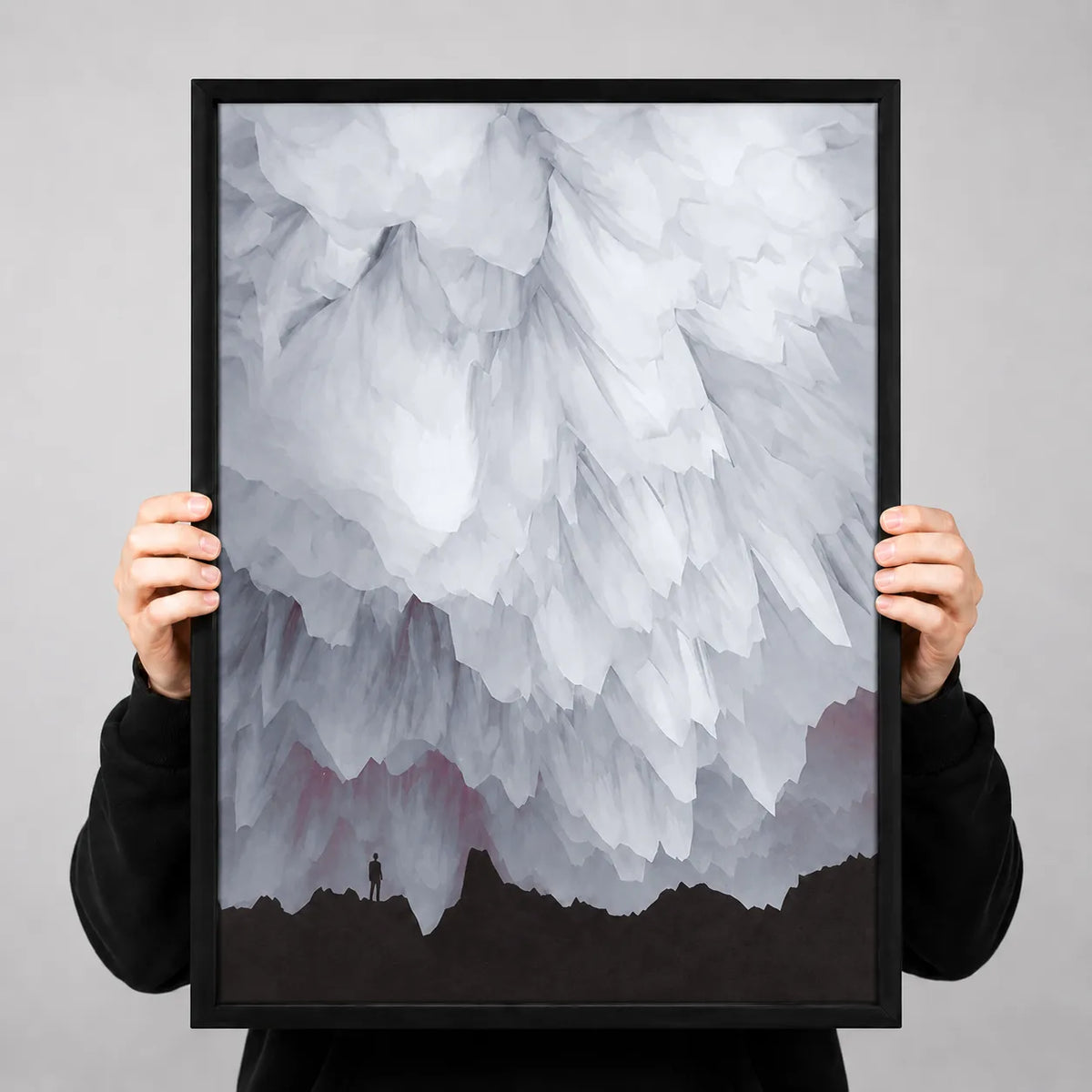 Standing Alone Beneath The Ice Mountain Wall Art 4