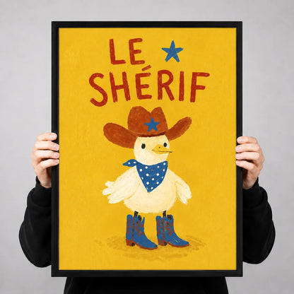 Le Sheriff Cowboy Duck Wall Art 3