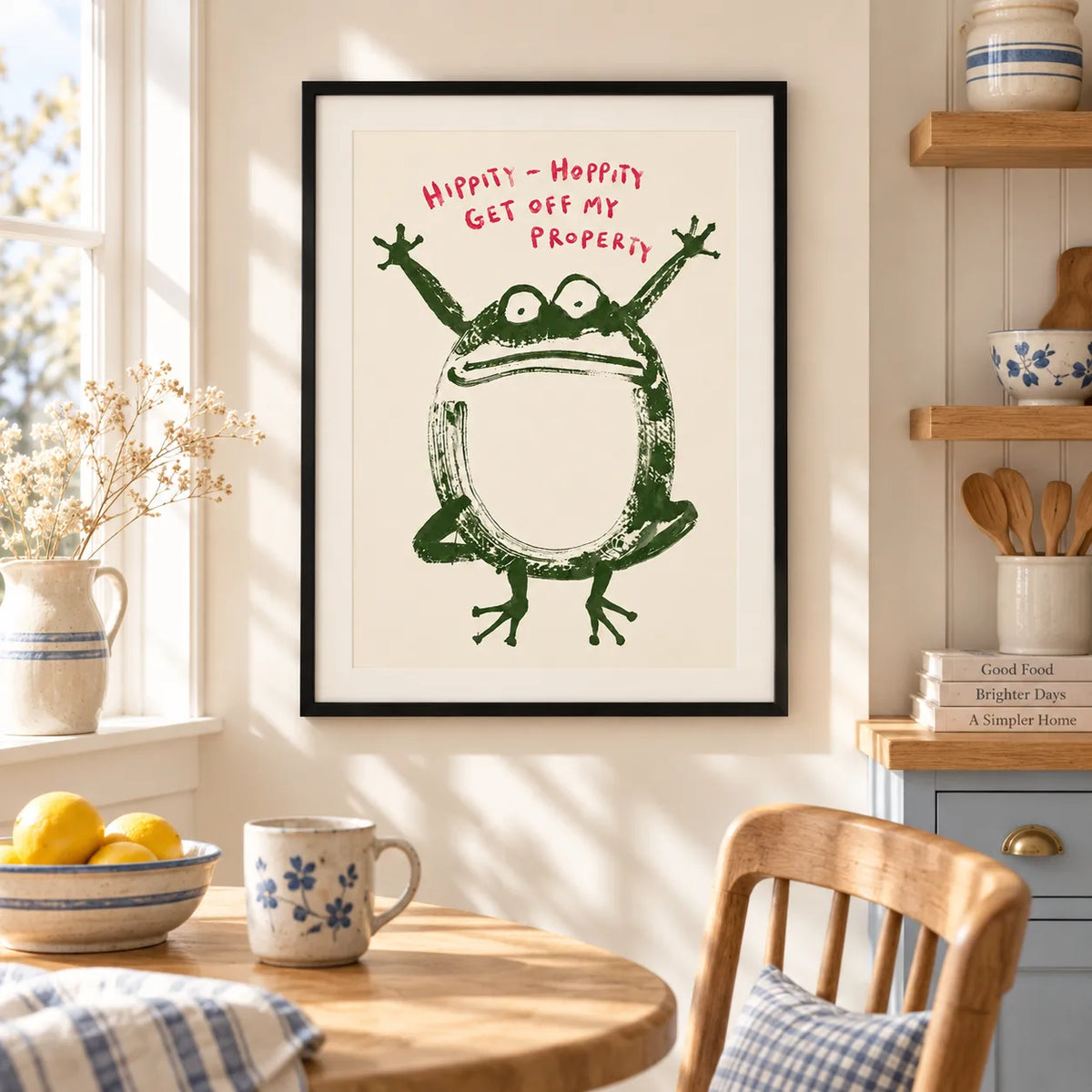 Hoppity Hoppity Frog Funny Quote Wall Art 2