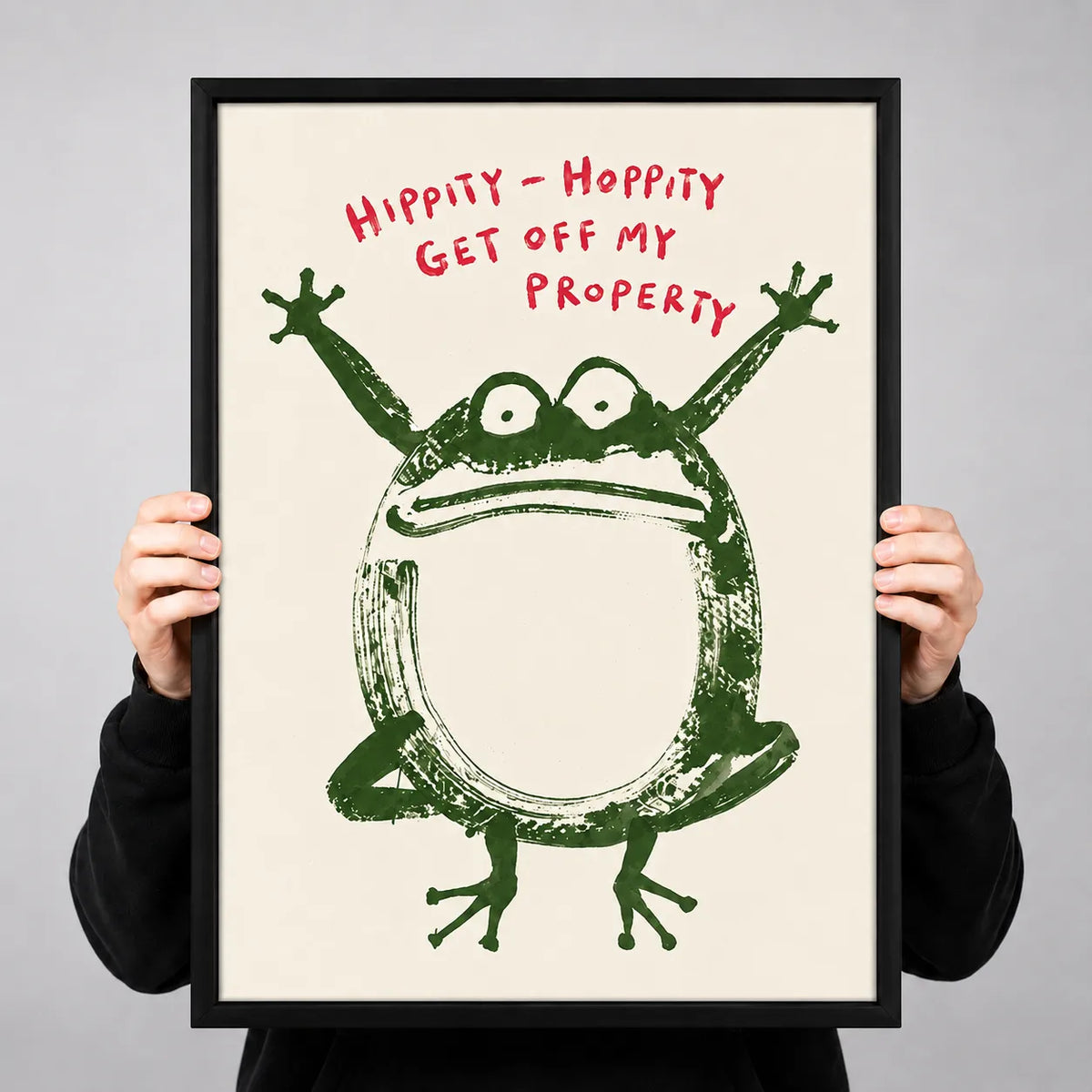 Hoppity Hoppity Frog Funny Quote Wall Art 3