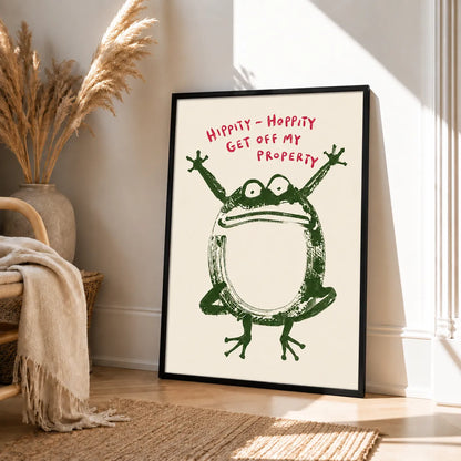 Hoppity Hoppity Frog Funny Quote Wall Art 4